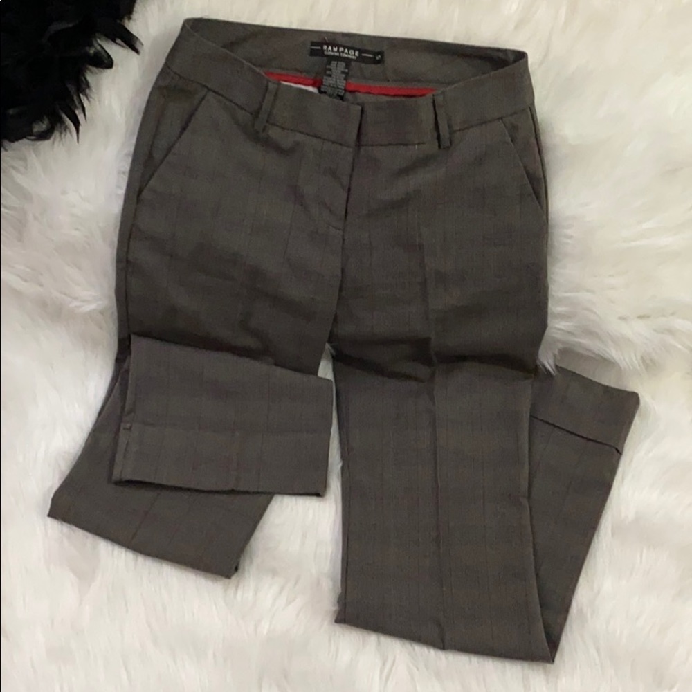 Grey and Red Pinstriped Trousers